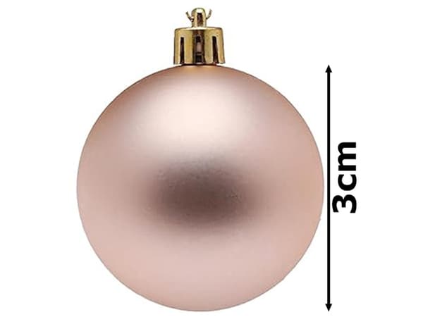 30-Pack Julkulor - Rosé/Guldiga - 3 cm