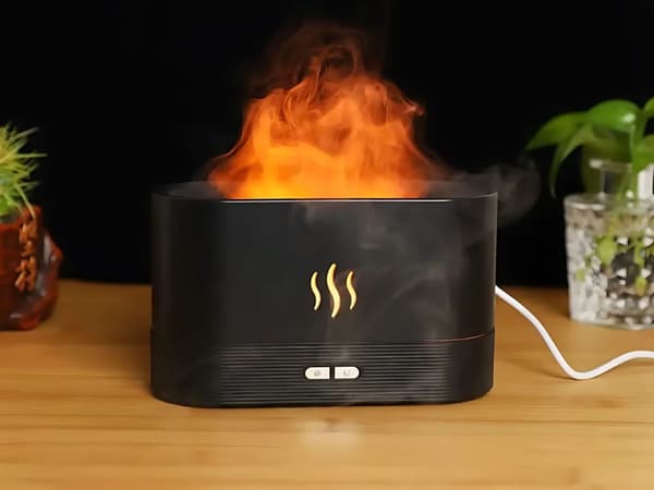 Luftfuktare LED - USB-diffusor med eldstadseffekt