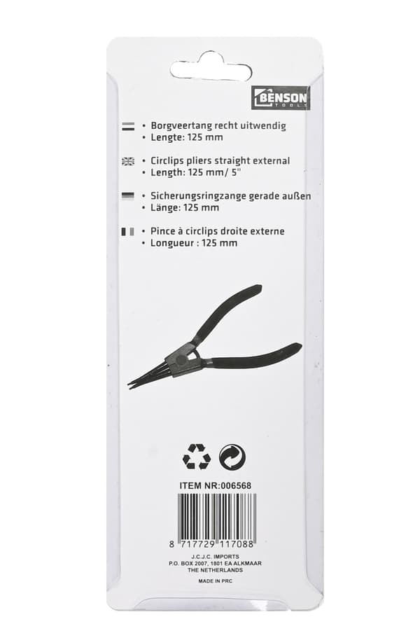 Seegerringstång 125 mm rak utvändig