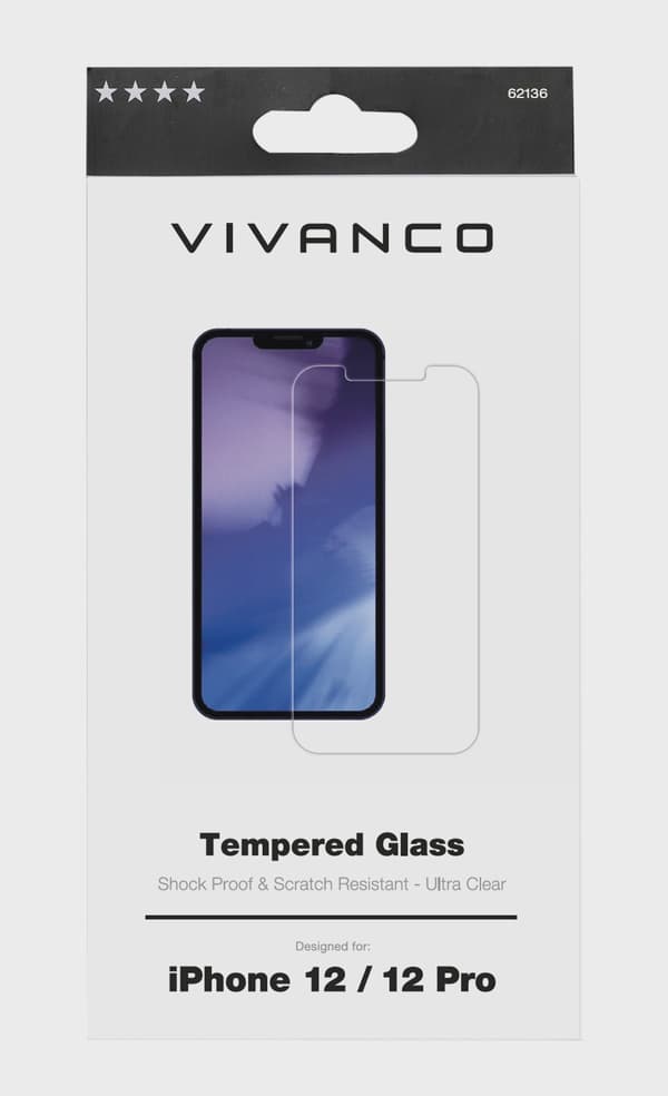 Vivanco Skyddsglas 9H iPhone 12 / 12 Pro