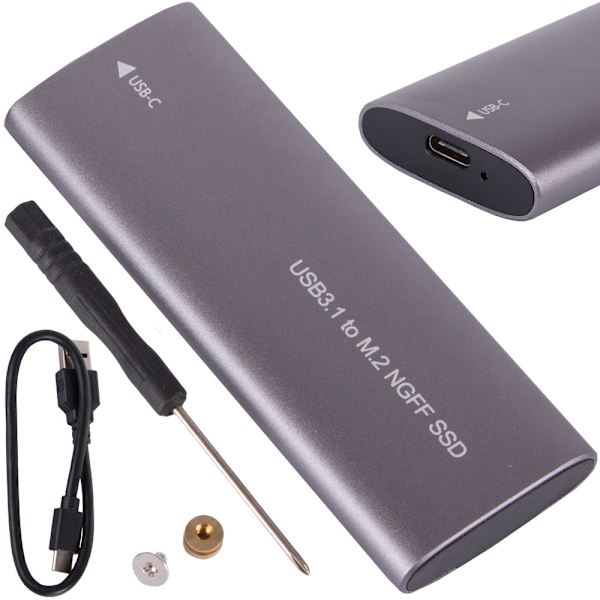 USB 3.1-kabinett för intern M.2 SSD Silver