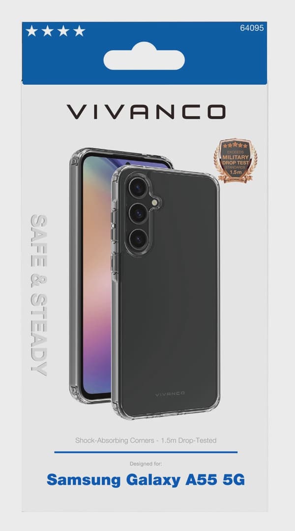 Vivanco Safe & Steady skal Galaxy A55 5G Transparent