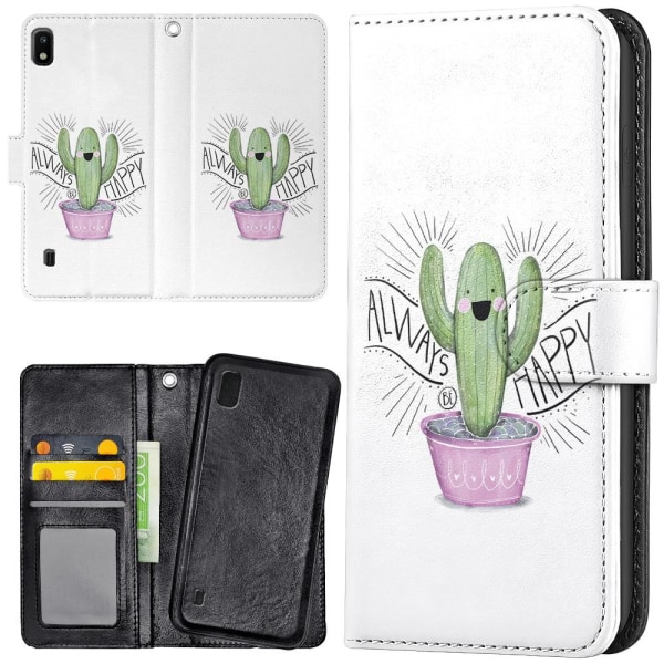 Samsung Galaxy A10 - Plånboksfodral/Skal Happy Cactus