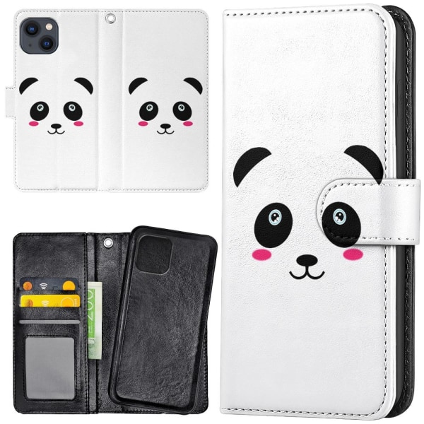 iPhone 13 - Plånboksfodral/Skal Panda multifärg