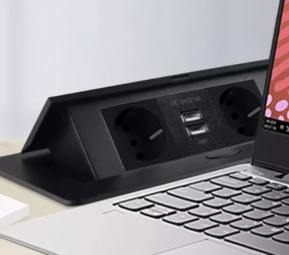 Indbygget Stikdåse med USB / Bordstik - Dobbel 2-Pack