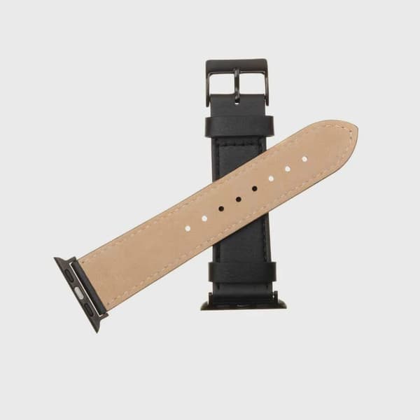 FIXED Äkta läderrem för Apple Watch 42/44/45/49mm Svart