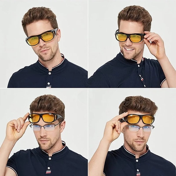4-pakning - mørke briller for kjøring - nattsynsbriller MultiColor one size