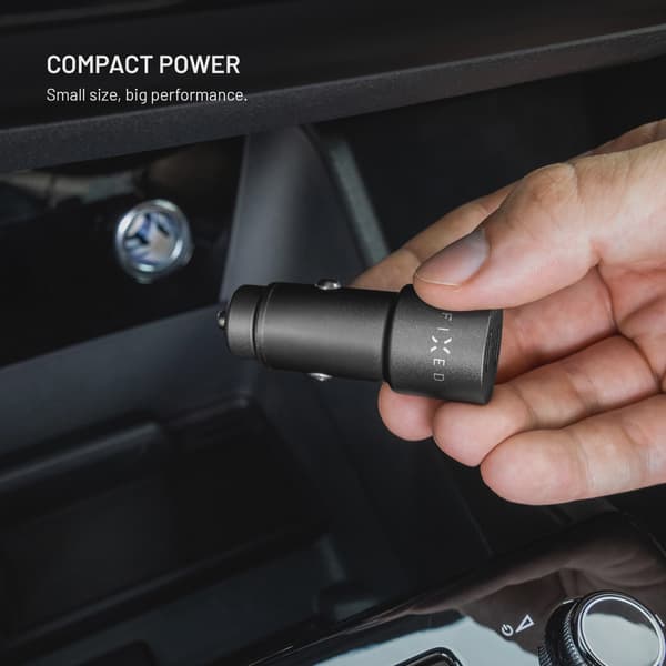 FIXED Supersnabb 65W 2x USB-C billaddare Svart