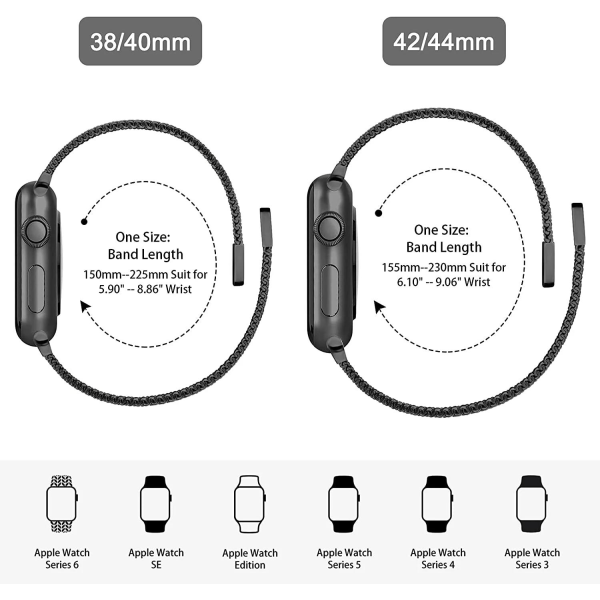 Armbånd til Apple Watch - Loop Silver 38/40/41mm - Silver