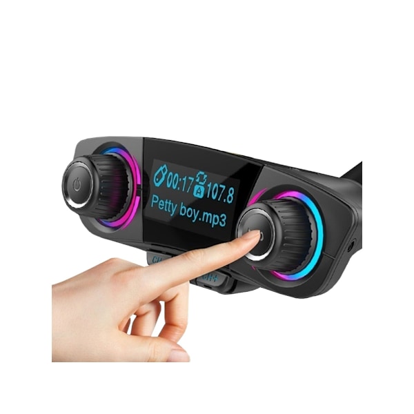 Fm-sändare bluetooth usb 5.0 multifunktionell 8in1