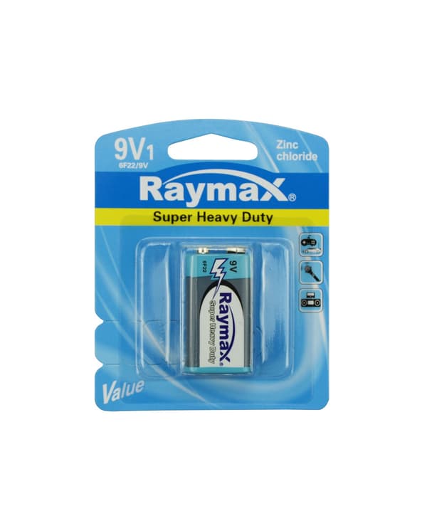 Batteri Raymax 9V 6F22P zink