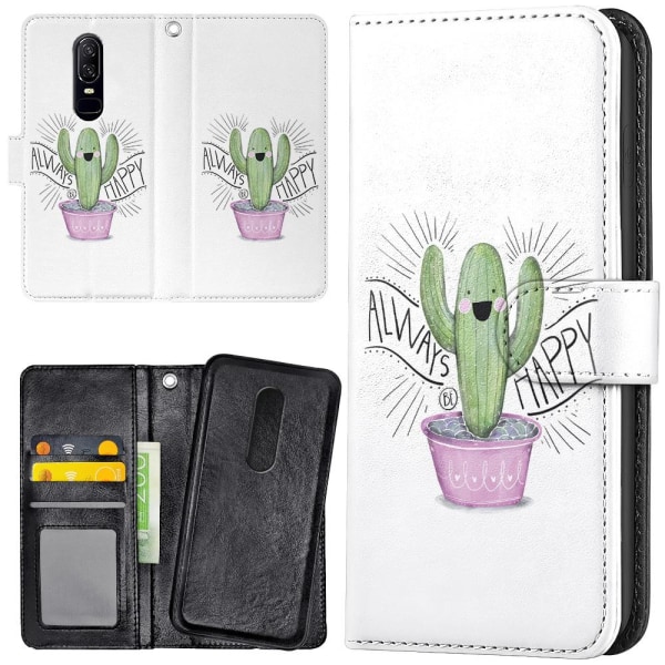 OnePlus 7 - Lommebok Deksel Happy Cactus