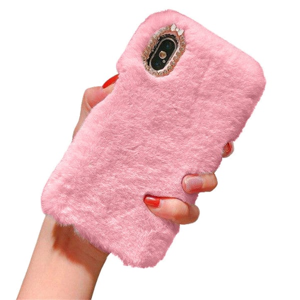 iPhone XR - Skal/Mobilskal - Fluffig Päls Rosa