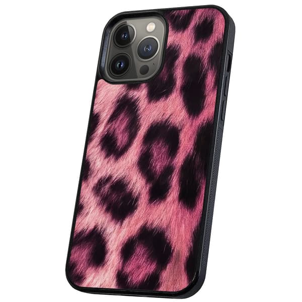 iPhone 14 Pro Max - Cover/Mobilcover Pink Leopard