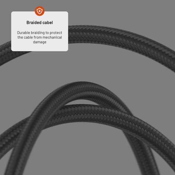 FIXED LED Laddningsdisplay USB-C/C 100W kabel 2m Svart