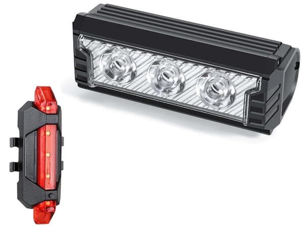 Cykel led ljus fram bak usb batteri styrset
