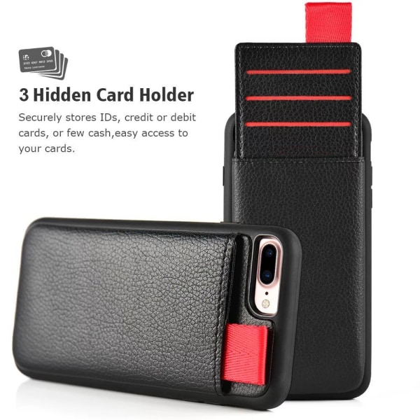iPhone 6 / 6s - Kansi / Kännykän kansi Piilotettu korttipaikka / Korttiteline Black