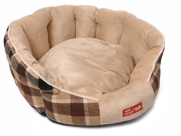 Hundbädd mjuk fluffig small medium Beige