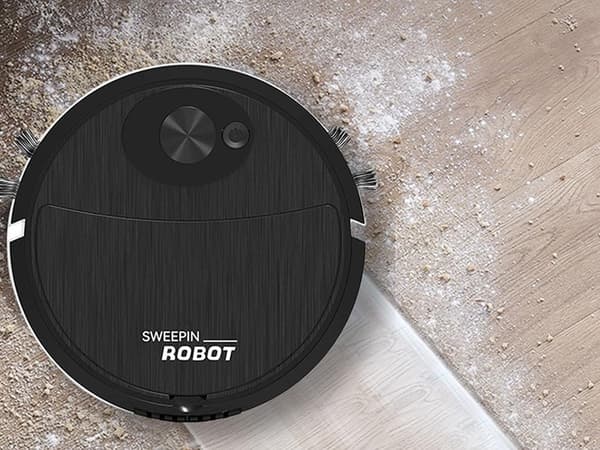 Städrobot elektrisk dammsugare sladdlös borste Svart