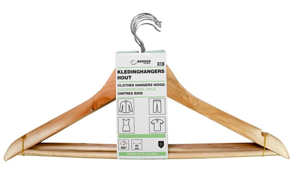 Klädhängare 5-pack trä