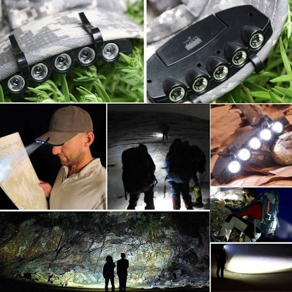 LED Hodelykt / Pannelampe for Caps Black
