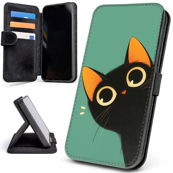 Lommebok Deksel / Mobildeksel til iPhone 12 / 12 Pro - Cat