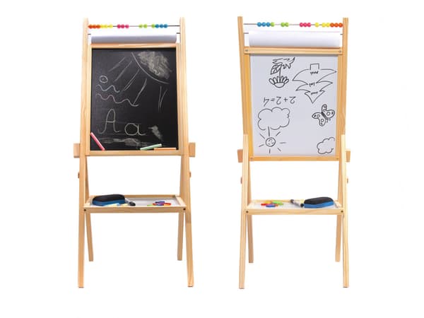 Magnetisk griffeltavla, kulram, kulram, papper, krita, bokstäver gratis