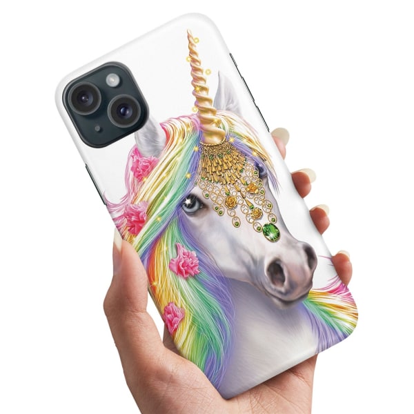iPhone 15 - Deksel/Mobildeksel Unicorn/Enhjørning