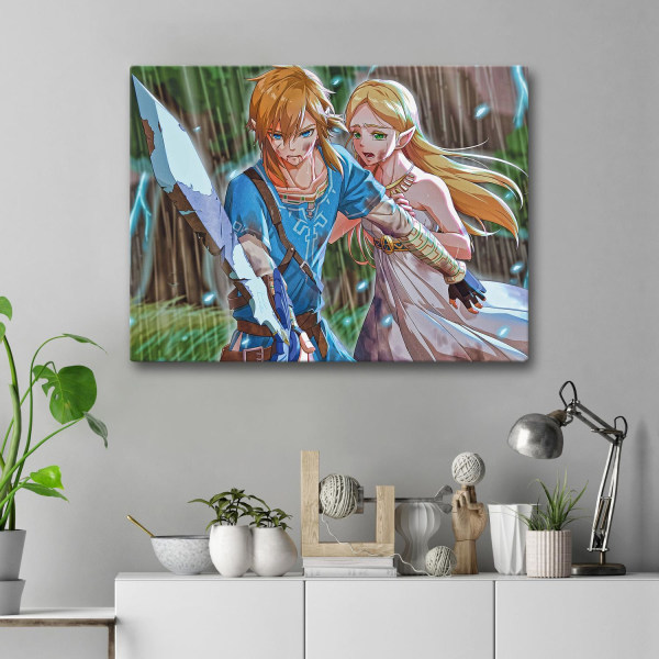 Lærredsbillede / Lærredstryk - League of Zelda - 40x30 cm - Lærr