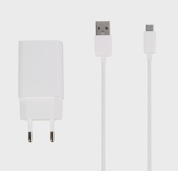 Vivanco USB Hemladdare 3A 15W + USB-C kabel Vit