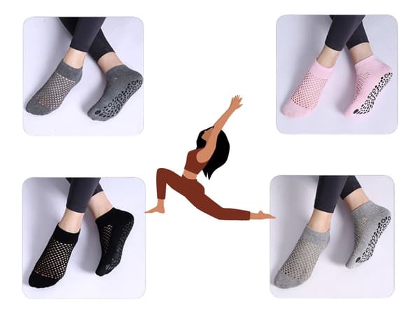 Yogasockor 36-40 - Halkfria och andningsbara bomullssockar