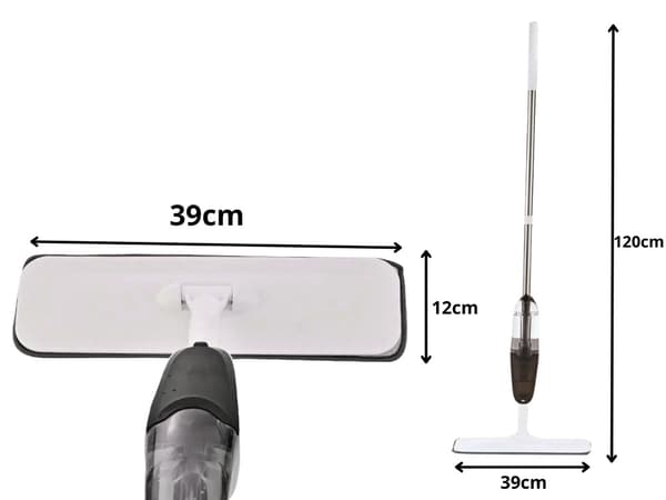 Flatmopp 120 cm - Med sprayfunktion och 3 mikrofiberdukar