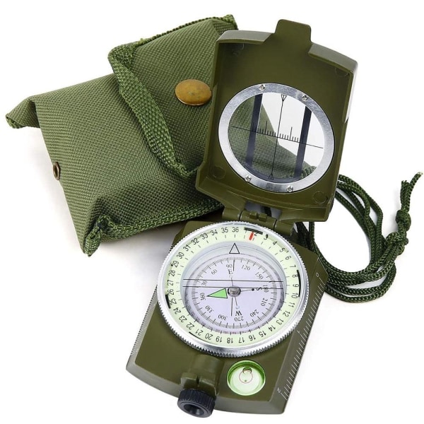 Kompass med Linjal & Fodral - Professionell Grön