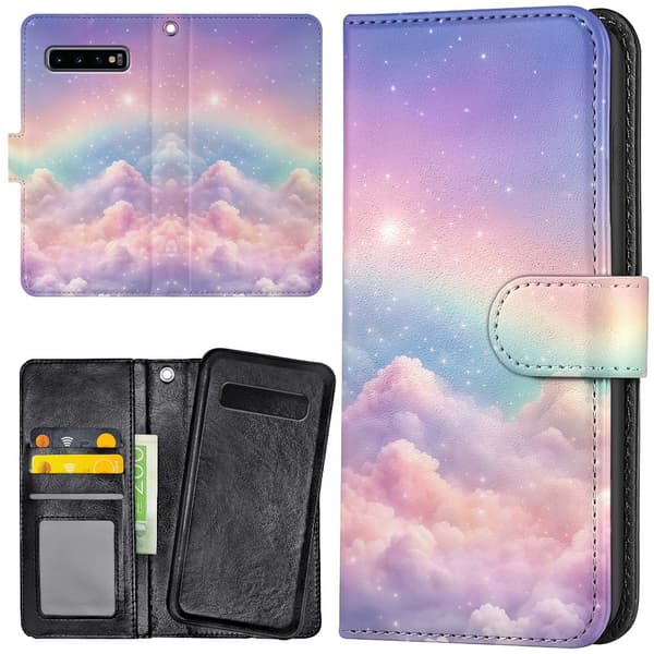 Samsung Galaxy S10 Plus - Plånboksfodral/Skal Rainbow Clouds