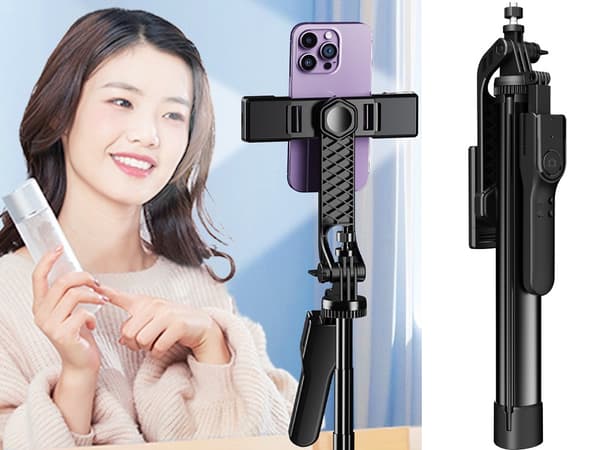 Selfiestick mobilhållare stativ bluetooth fjärrkontroll 178 cm