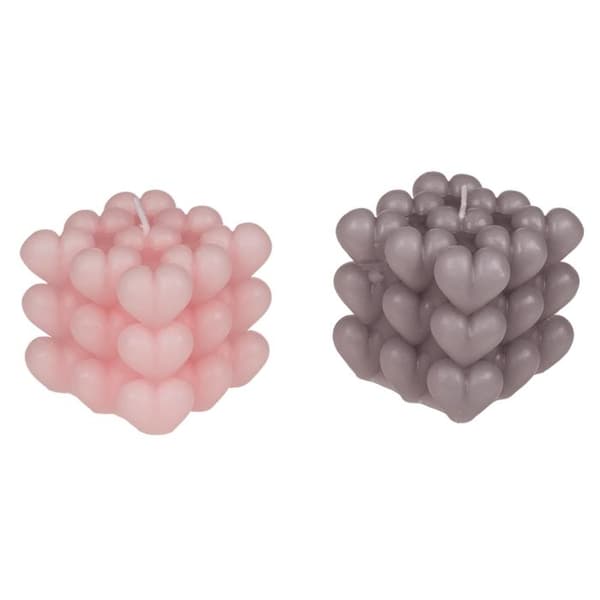 Lys / Fyrfadslys – Hjertebobler Multicolor