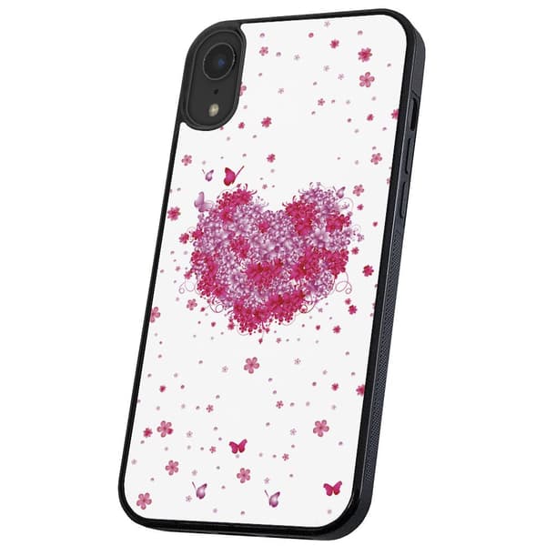 iPhone X/XS - Cover/Mobilcover Blomsterhjerte Multicolor