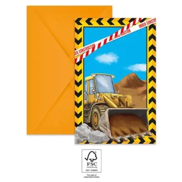 Construction Grabber kalasinbjudningar 6 delar FSC