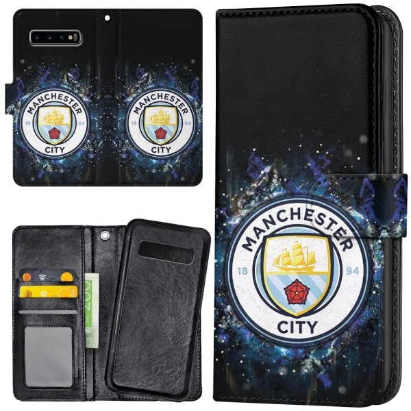 Samsung Galaxy S10 Plus - Plånboksfodral/Skal Manchester City
