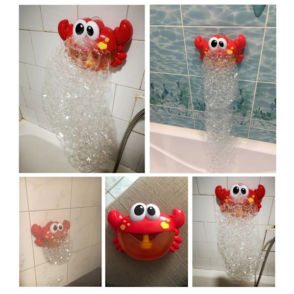 Bubbelgenerator skum badleksak krabba