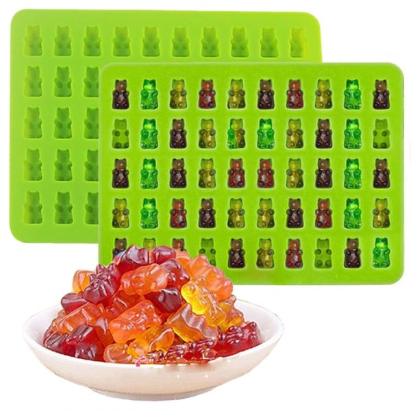 2-pak - Silikoneform Gummy Bears / Isform - 100 bjørne Multicolor