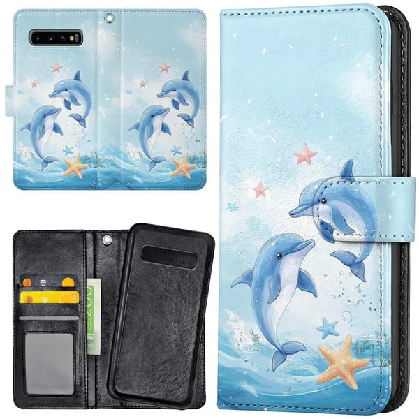 Samsung Galaxy S10 - Lommebok Deksel Dolphins