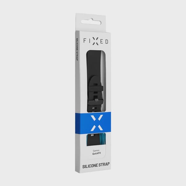 FIXED Silikonrem för Garmin QuickFit 20 mm Svart