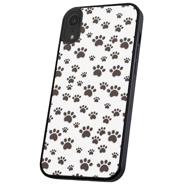 iPhone XR - Skal/Mobilskal Paw Pattern multifärg