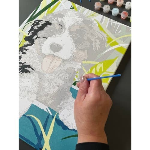 Maalaa Numeroiden Mukaan Kit - 40x30cm – Koira