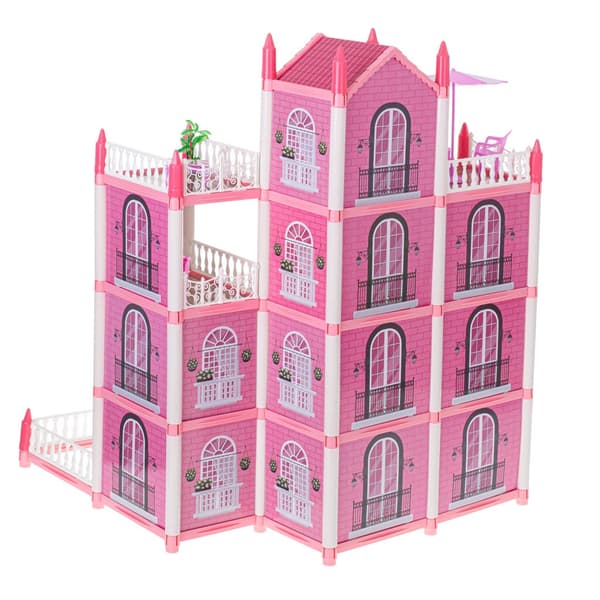 Dockhusvilla rosa DIY 4-våningsmöbler