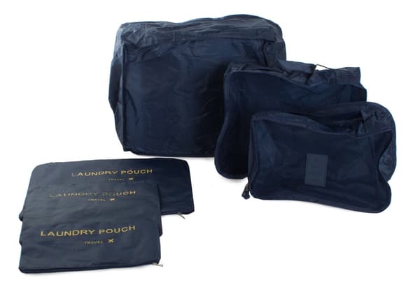 Organizer til Kuffert - 6-dele - Tasker til Rejse Dark blue