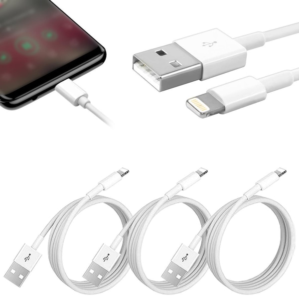 5-Pack - 1m Laddare för iPhone / Apple - Fast Charge Kabel Vit