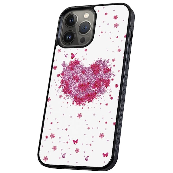 iPhone 14 Pro - Deksel/Mobildeksel Blomsterhjerte