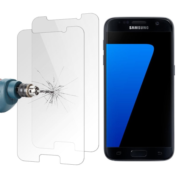 2 stk Samsung Galaxy S7 - Skjermbeskytter Herdet Glass Transparent